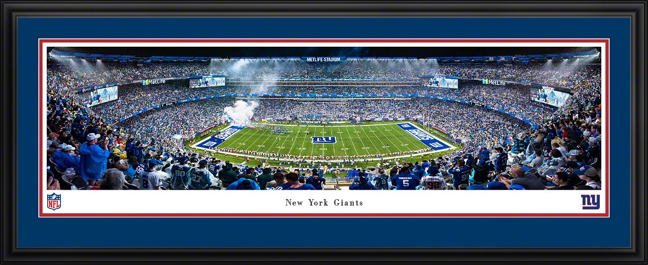 Blakeway Panoramas New York Giants Double Mat Panoramic Wall Art Deluxe Frame