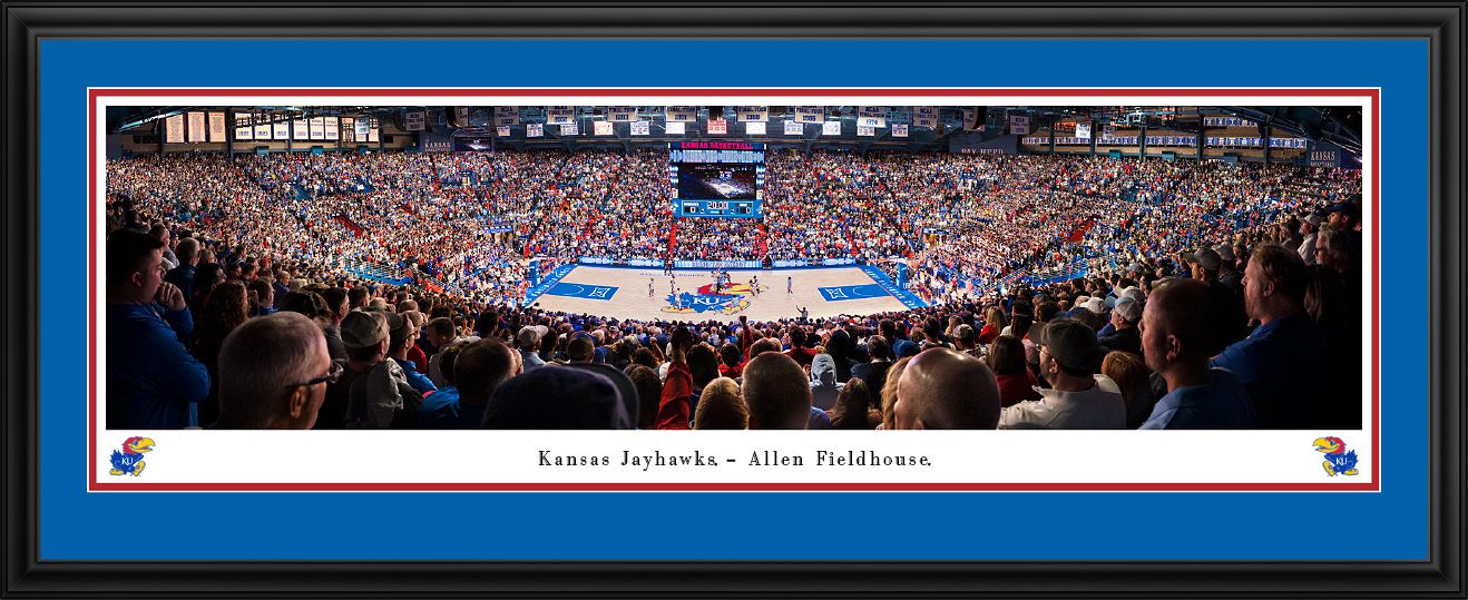 Blakeway Panoramas Kansas Basketball Panoramic Wall Art Double Mat Frame
