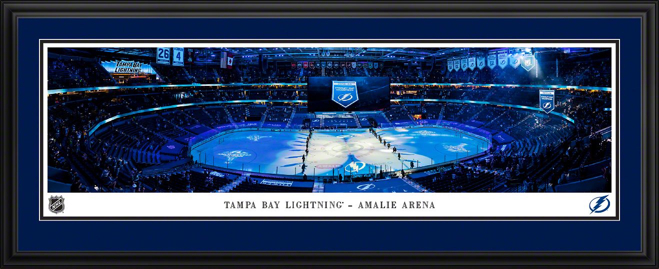 Blakeway Panoramas Tampa Bay Lightning Double Mat Panoramic Wall Art Deluxe Frame