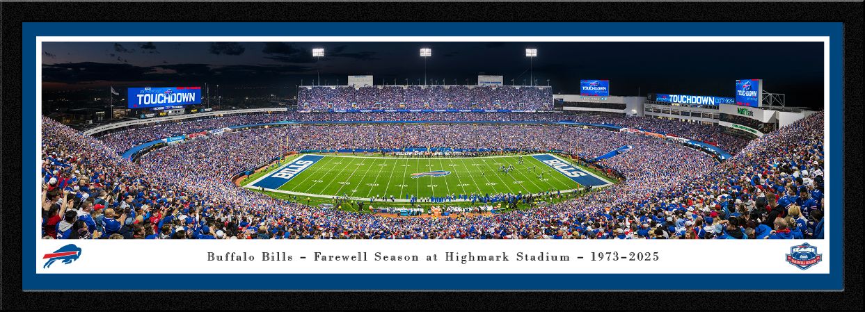 Blakeway Panoramas Buffalo Bills Single Mat Panoramic Wall Art Select Frame