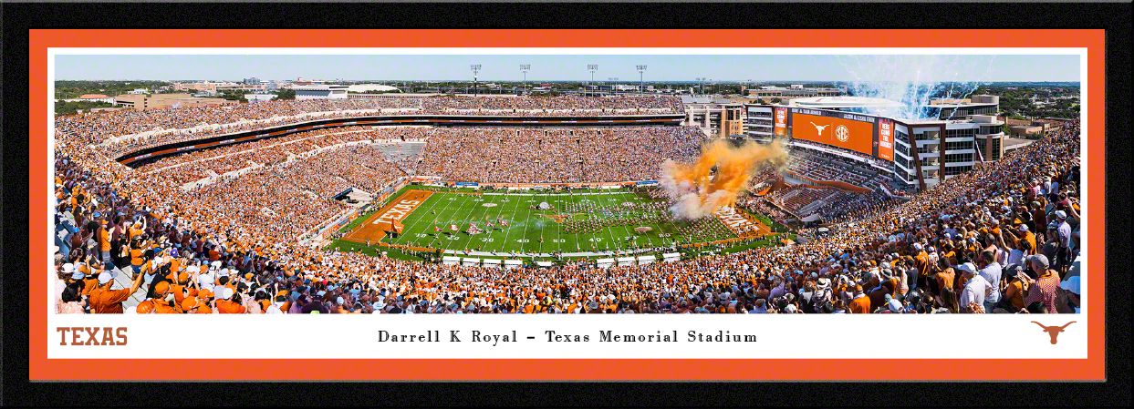 Blakeway Panoramas Texas Football Panoramic Wall Art Single Mat Frame