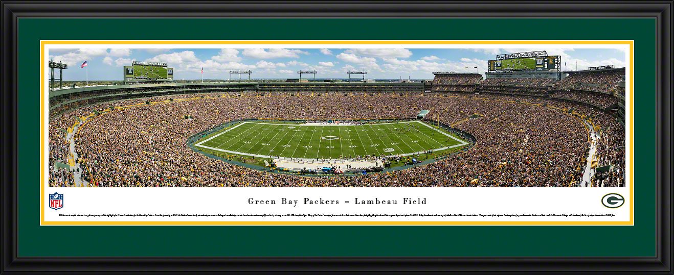 Blakeway Panoramas Green Bay Packers Double Mat Panoramic Wall Art Deluxe Frame