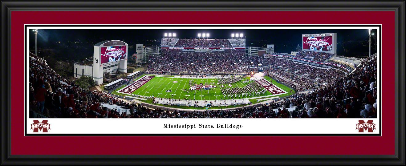 Blakeway Panoramas Mississippi State Basketball Panoramic Wall Art Single Mat Frame