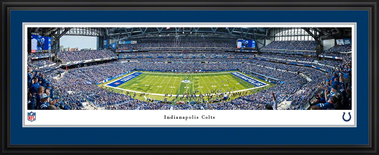 Blakeway Panoramas Indianapolis Colts Double Mat Panoramic Wall Art Deluxe Frame