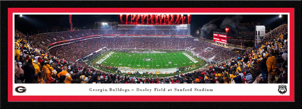 Blakeway Panoramas Georgia Football Panoramic Wall Art Single Mat Frame