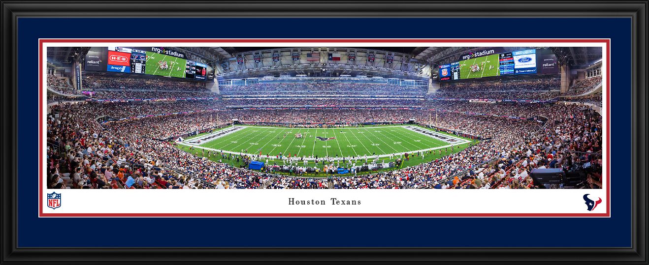 Blakeway Panoramas Houston Texans Double Mat Panoramic Wall Art Deluxe Frame