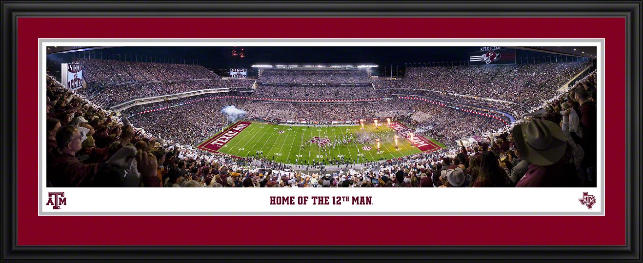 Blakeway Panoramas Texas A&amp;M Football Panoramic Wall Art Double Mat Frame