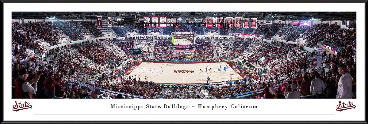 Blakeway Panoramas Mississippi State Basketball Panoramic Wall Art Double Mat Frame