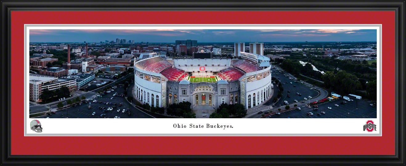 Blakeway Panoramas Ohio State Football Panoramic Wall Art Double Mat Frame