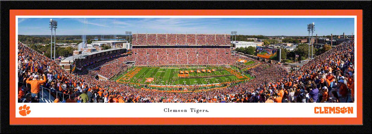 Blakeway Panoramas Clemson Football Panoramic Wall Art Single Mat Frame