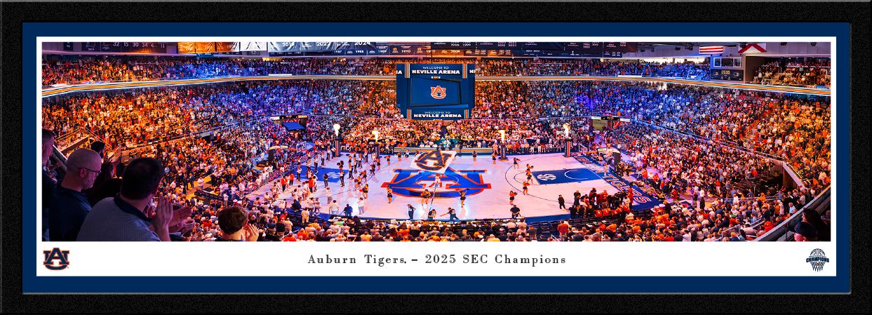 Blakeway Panoramas Auburn Basketball Panoramic Wall Art Single Mat Frame