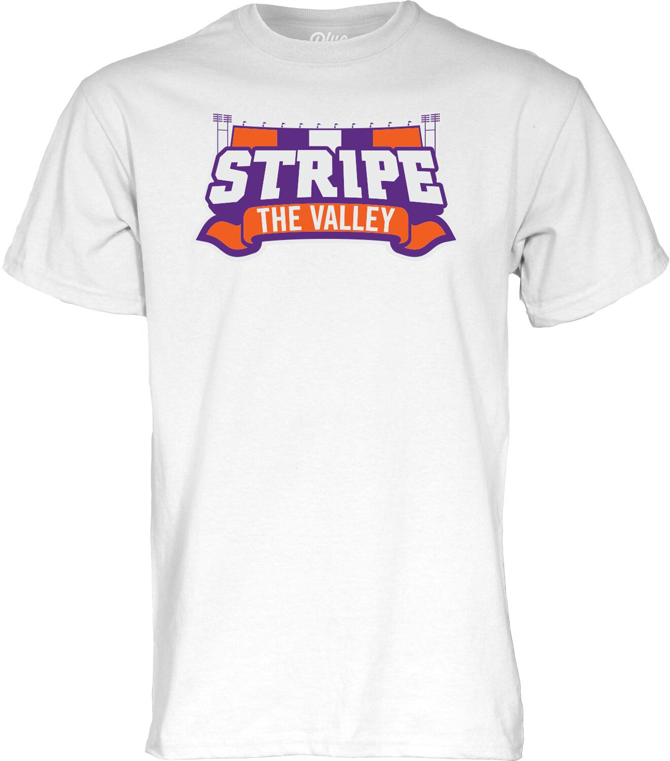 Blue 84 Adult Clemson Tigers Stripe the Valley White T-Shirt
