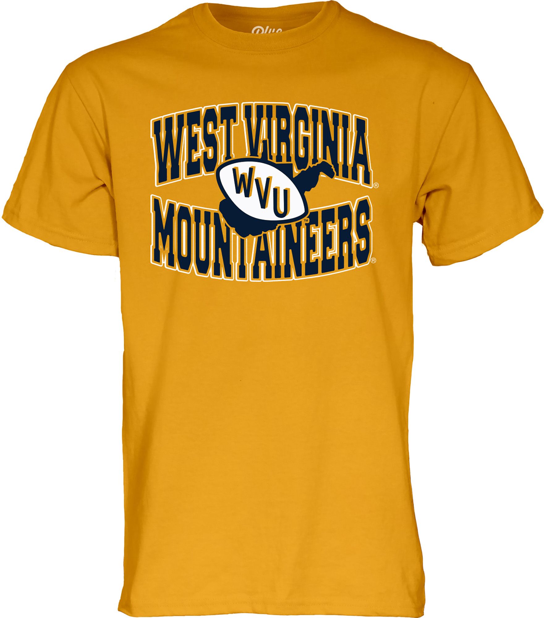 Blue 84 Adult West Virginia Mountaineers Logo Gold T-Shirt