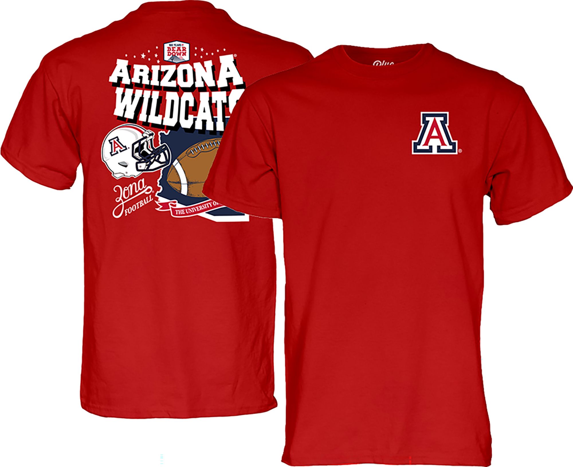 Blue 84 Adult Arizona Wildcats "Zona Football" T-Shirt