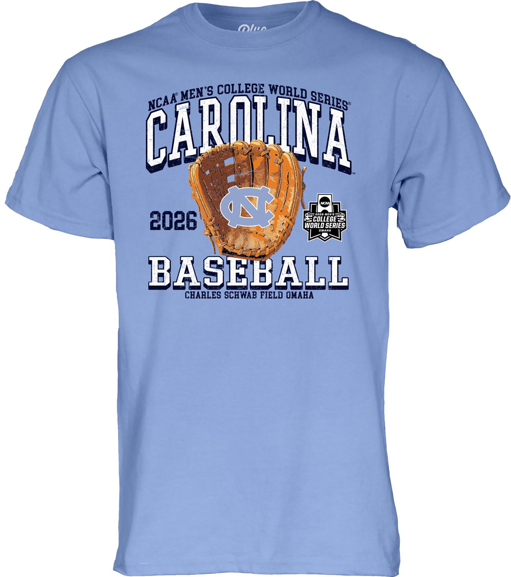 Blue 84 Adult 2026 College World Series North Carolina Tar Heels Baseball Glove T-Shirt