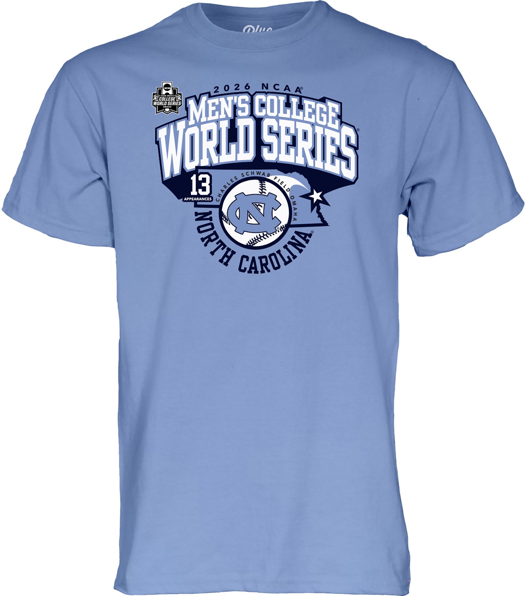 Blue 84 Adult 2026 College World Series North Carolina Tar Heels T-Shirt