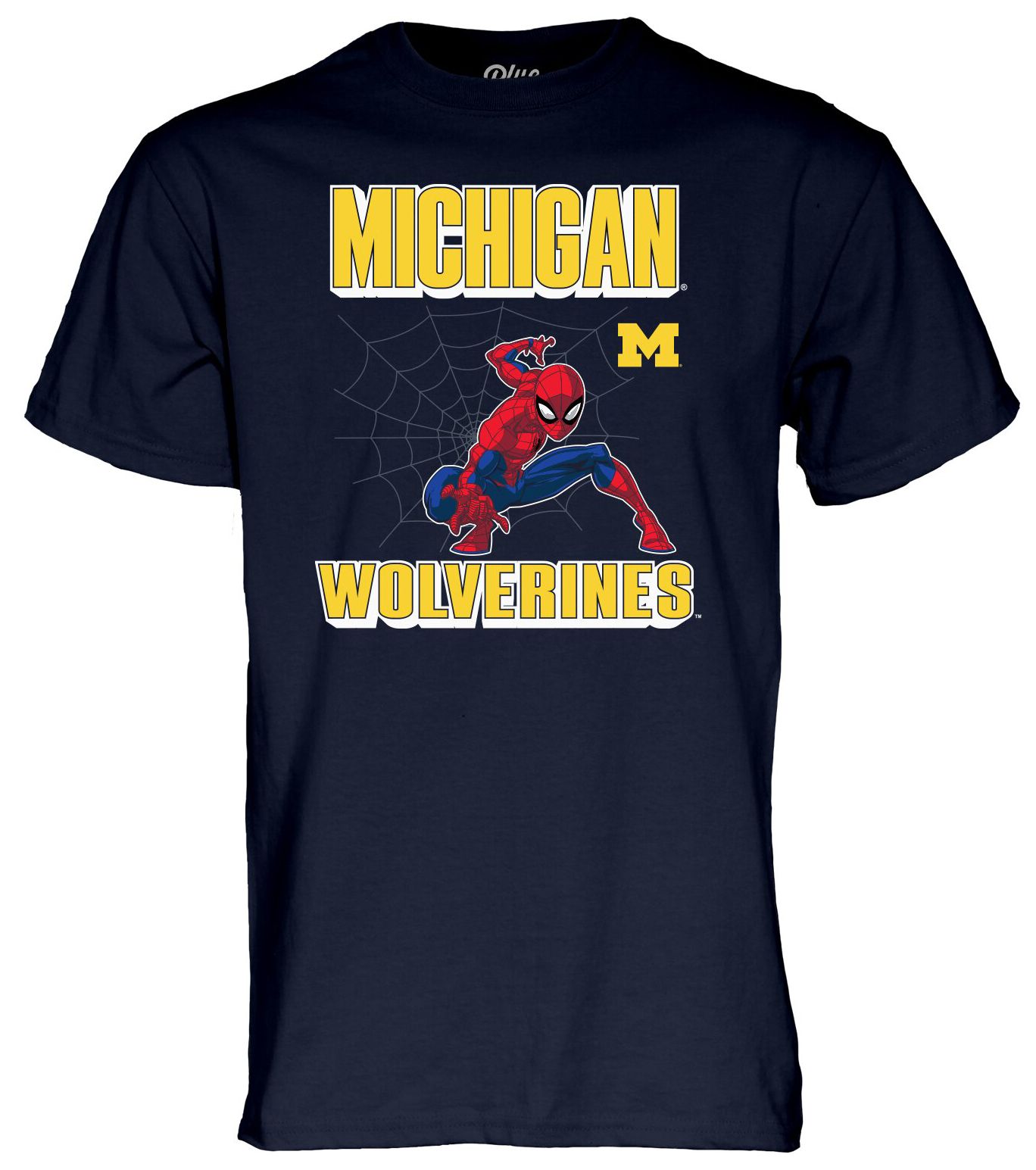 Blue 84 Men's Michigan Wolverines Spider-Man T-Shirt
