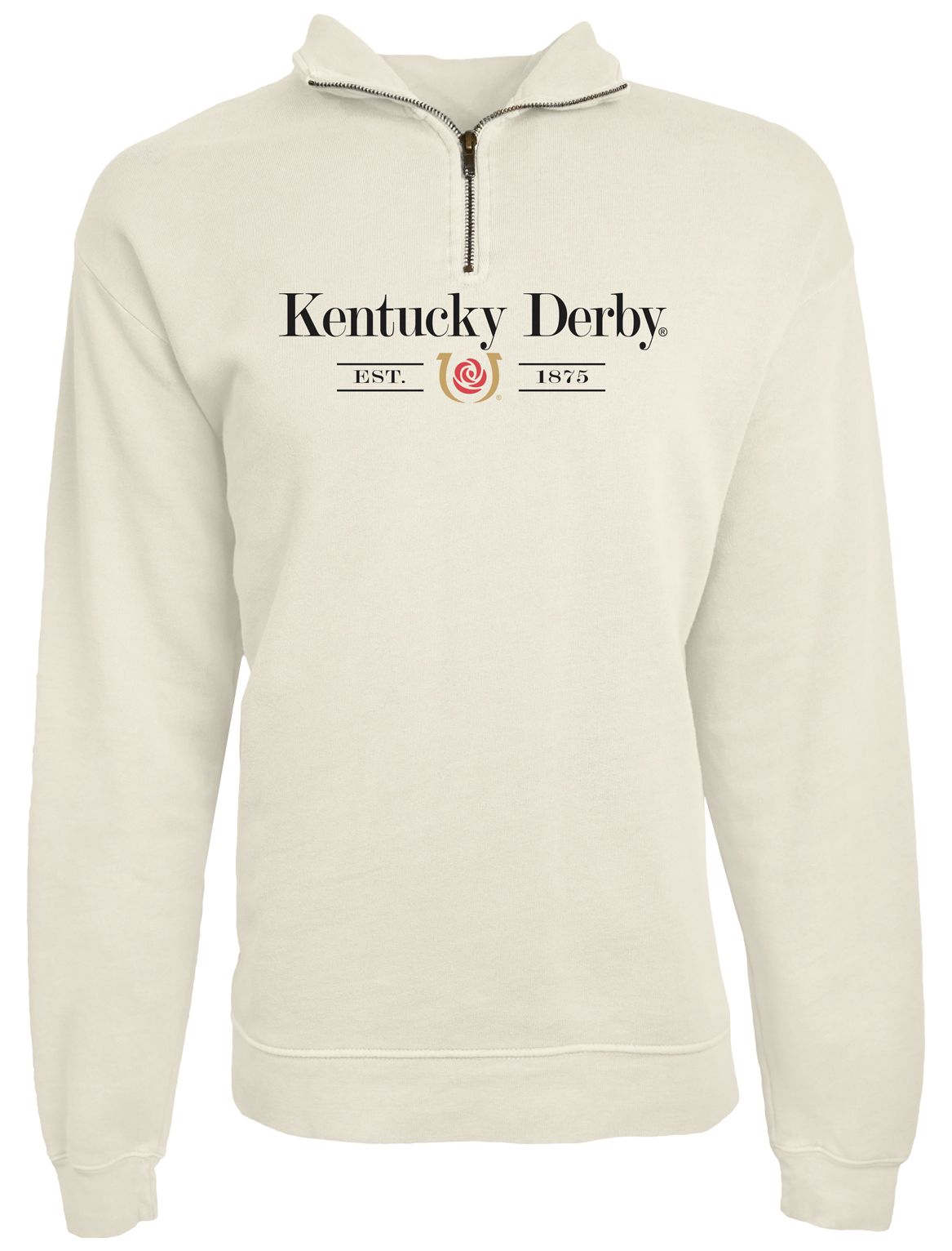 Blue 84 Men's Emblem Quarter Zip Cream Emblem 1/4 Zip Sweatshirt