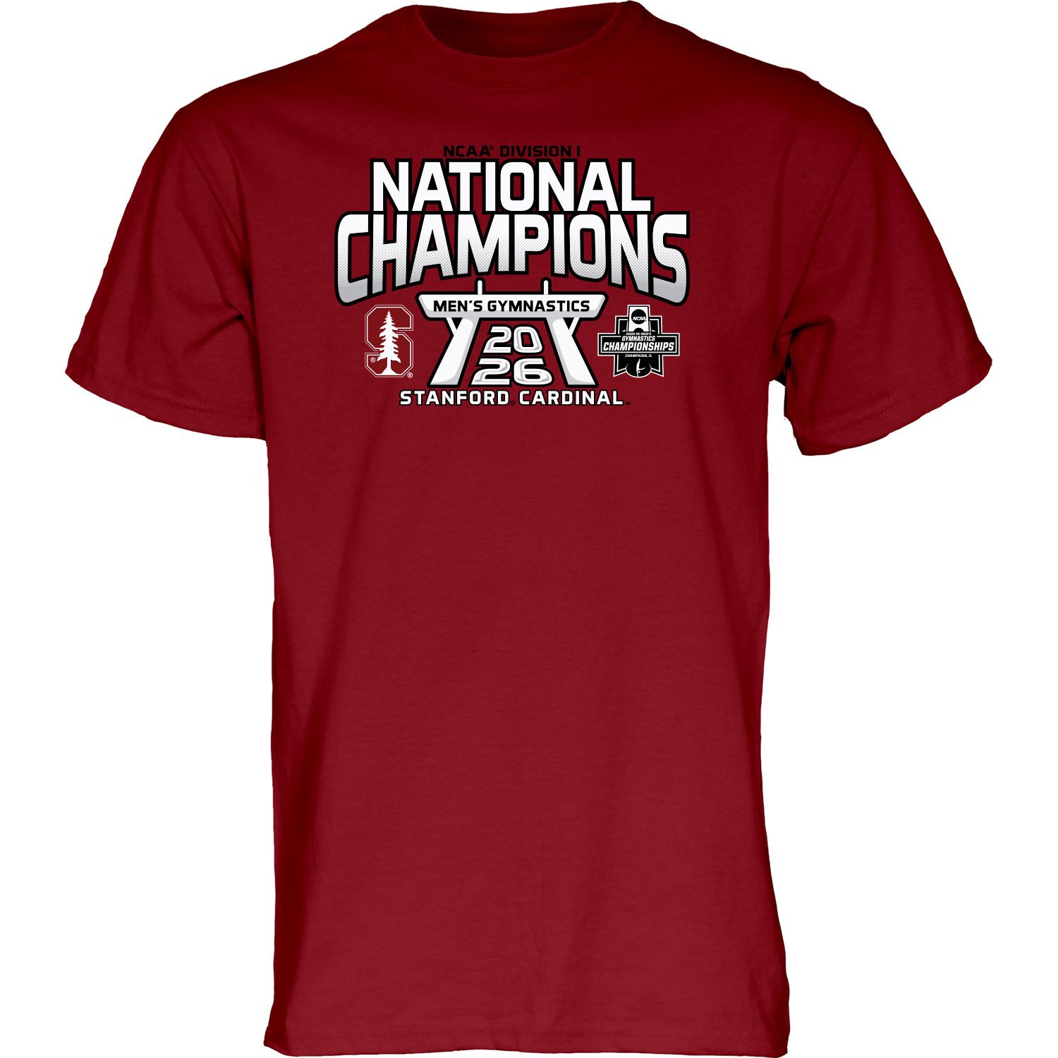 Blue 84 Adult 2026 Men's Gymnastics National Champions Stanford Cardinal T-Shirt