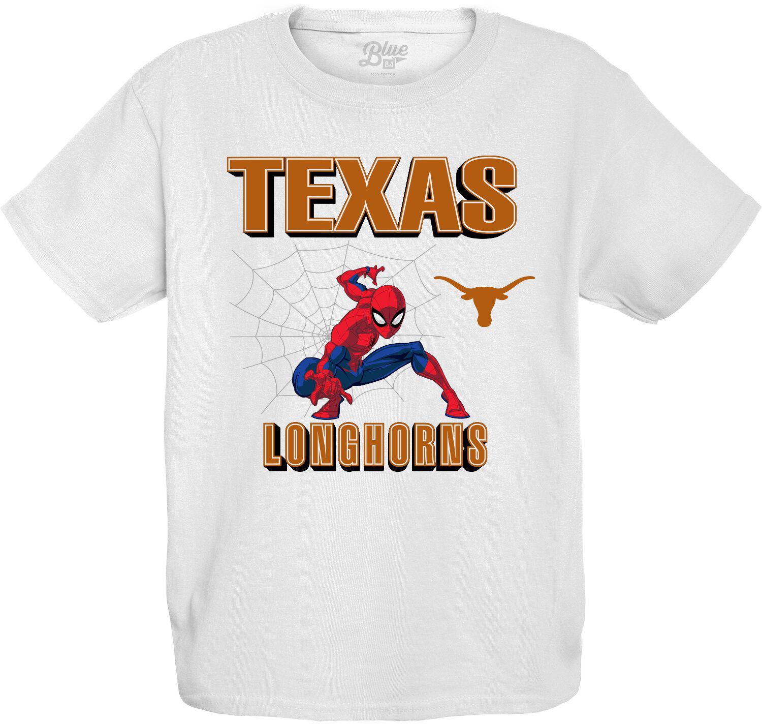 Blue 84 Youth Texas Longhorns Spider-Man T-Shirt