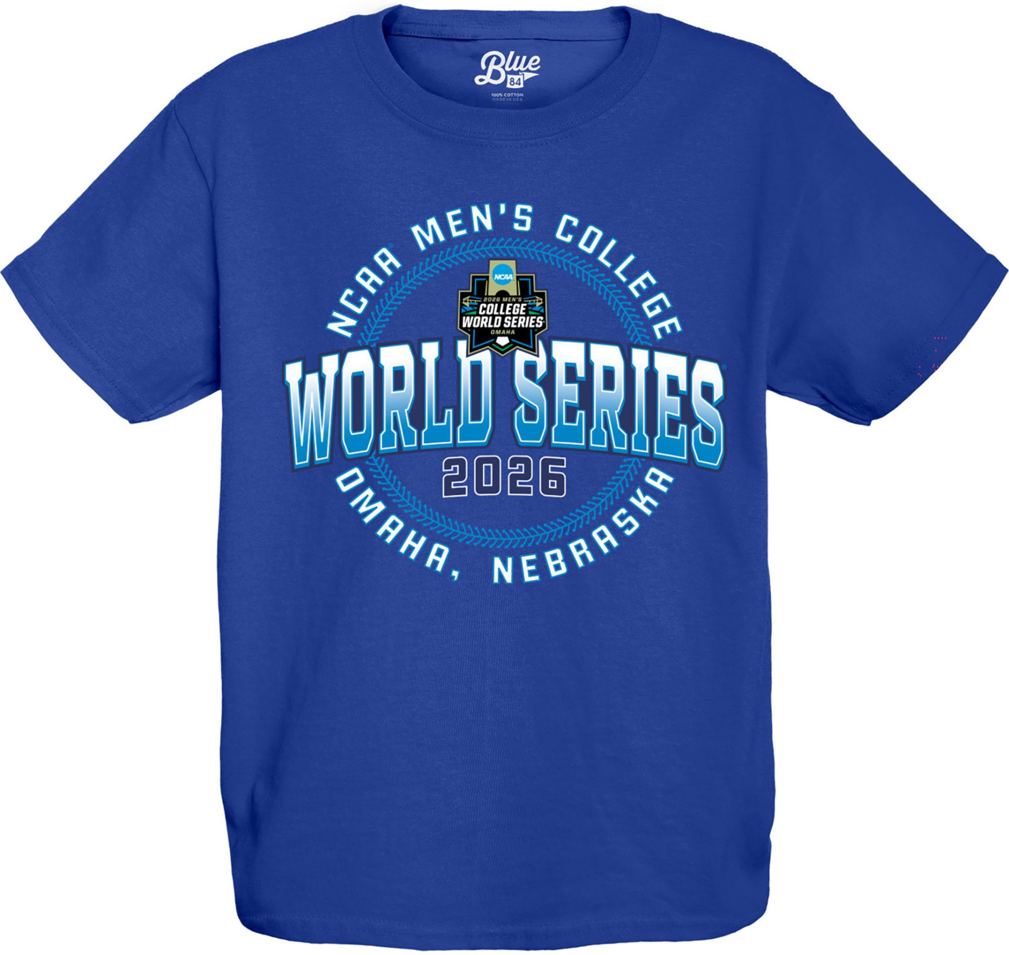 Blue 84 Youth 2026 Men's Baseball College World Series T-Shirt,