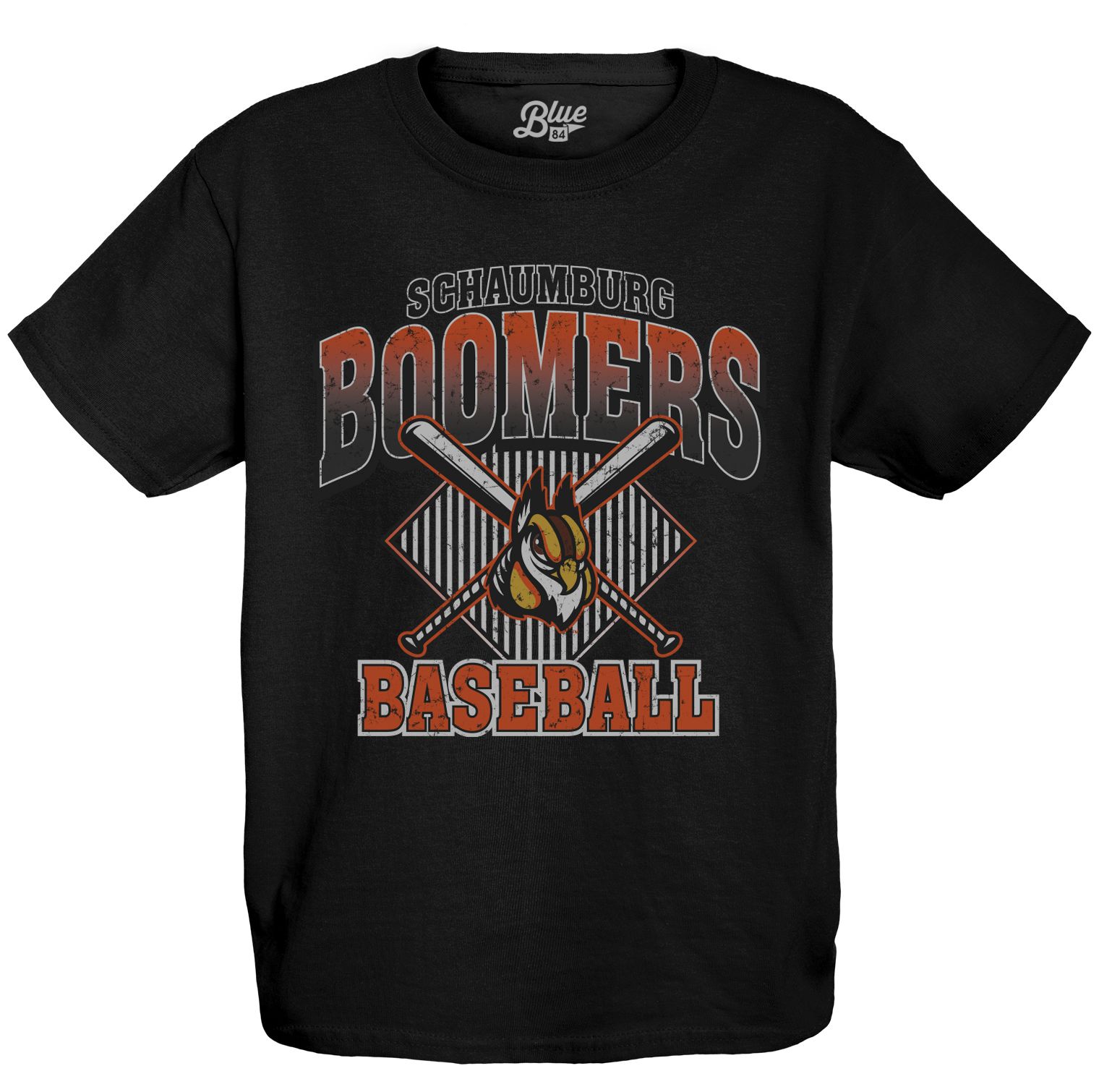 Blue 84 Youth Schaumburg Boomers Black Frontier League T-Shirt