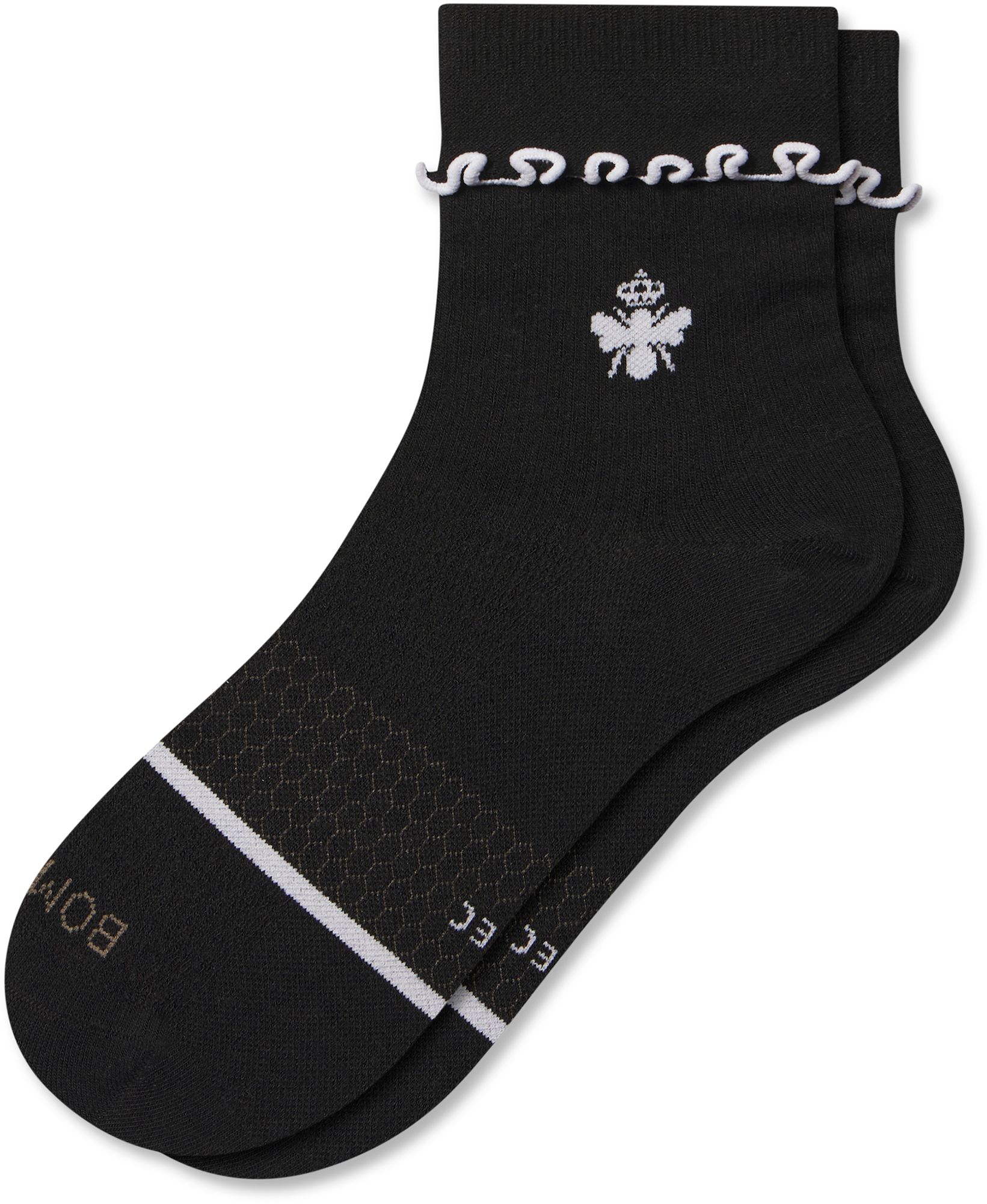 Bombas Women's Frilly Gold Over Half Calf Socks