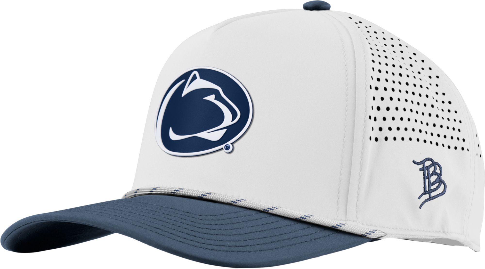 Branded Bills Adult Penn State Nittany Lions White and Navy Logo Rope Snapback Adjustable Hat