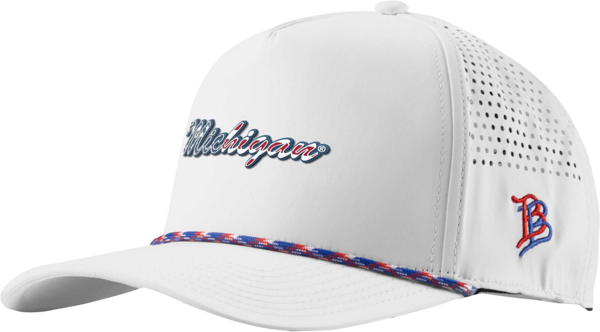 Branded Bills Adult Michigan Wolverines White Stars & Stripes Five Panel Rope Adjustable Snapback Hat