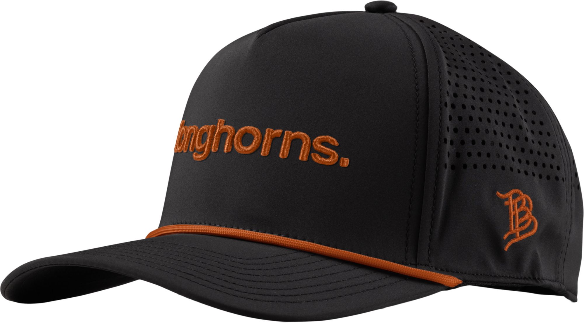 Branded Bills Adult Texas Longhorns Black 5-Panel Rope Statement Snapback
