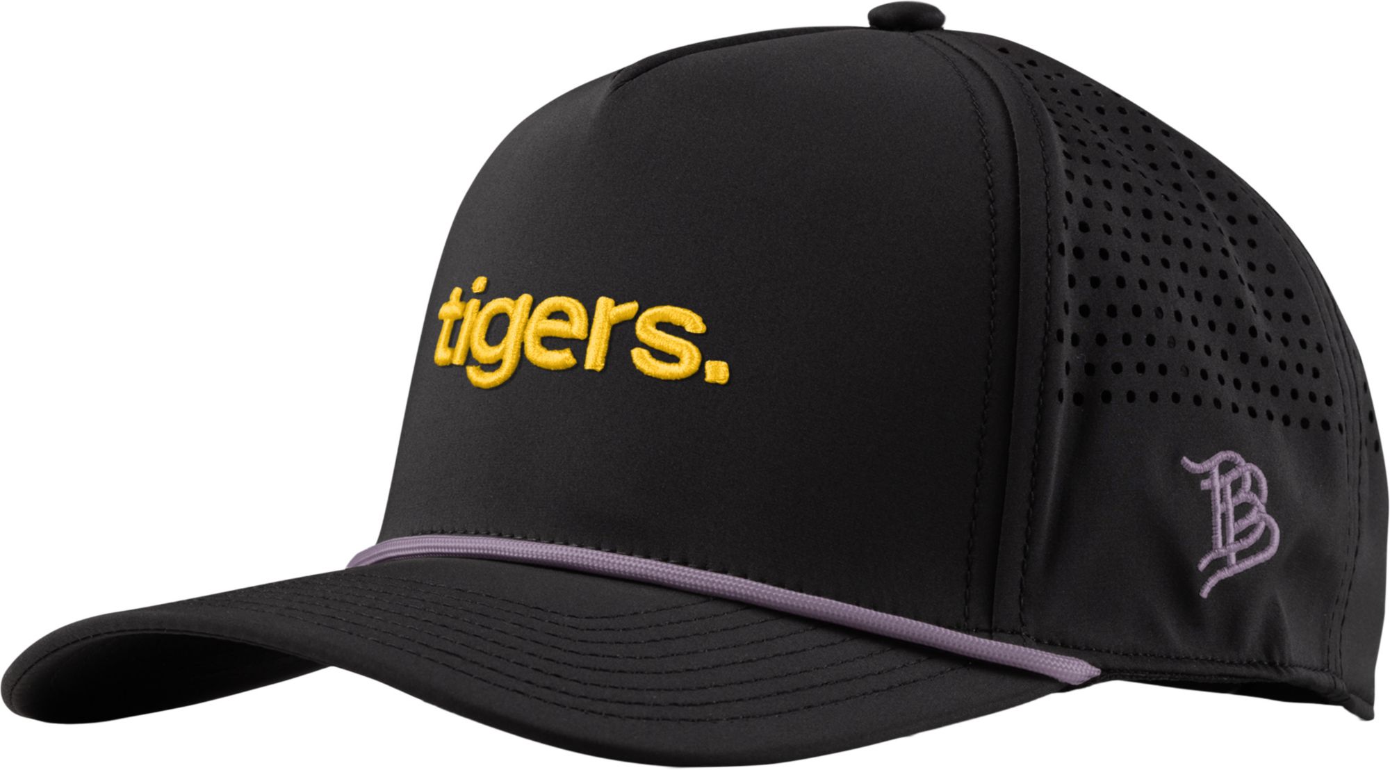 Branded Bills Adult LSU Tigers Black 5-Panel Rope Statement Snapback