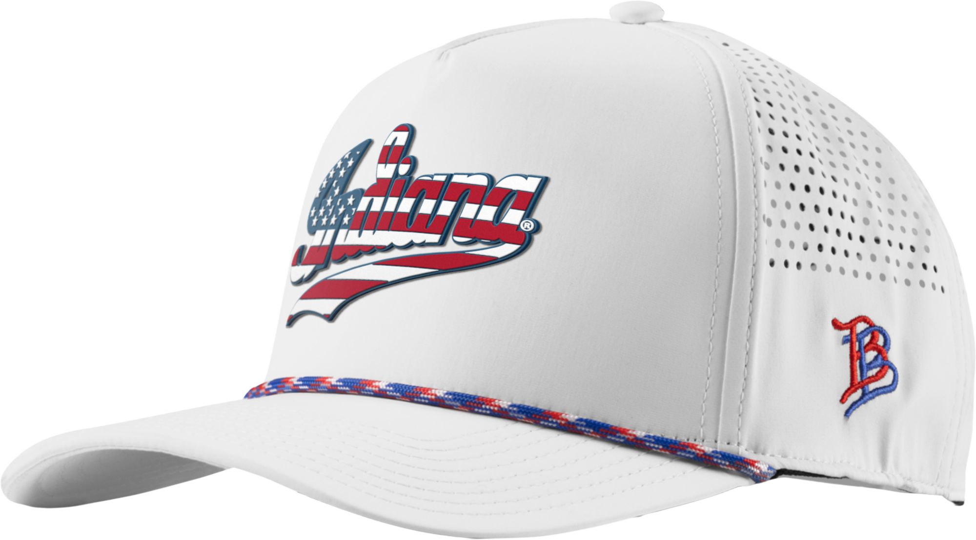 Branded Bills Adult Indiana Hoosiers White Stars & Stripes Five Panel Rope Adjustable Snapback Hat