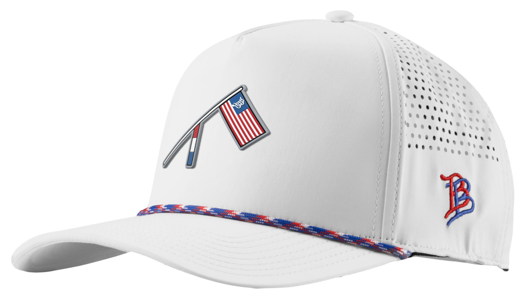 Branded Bills Men's USA Flag Curved 5-Panel Rope Golf Hat