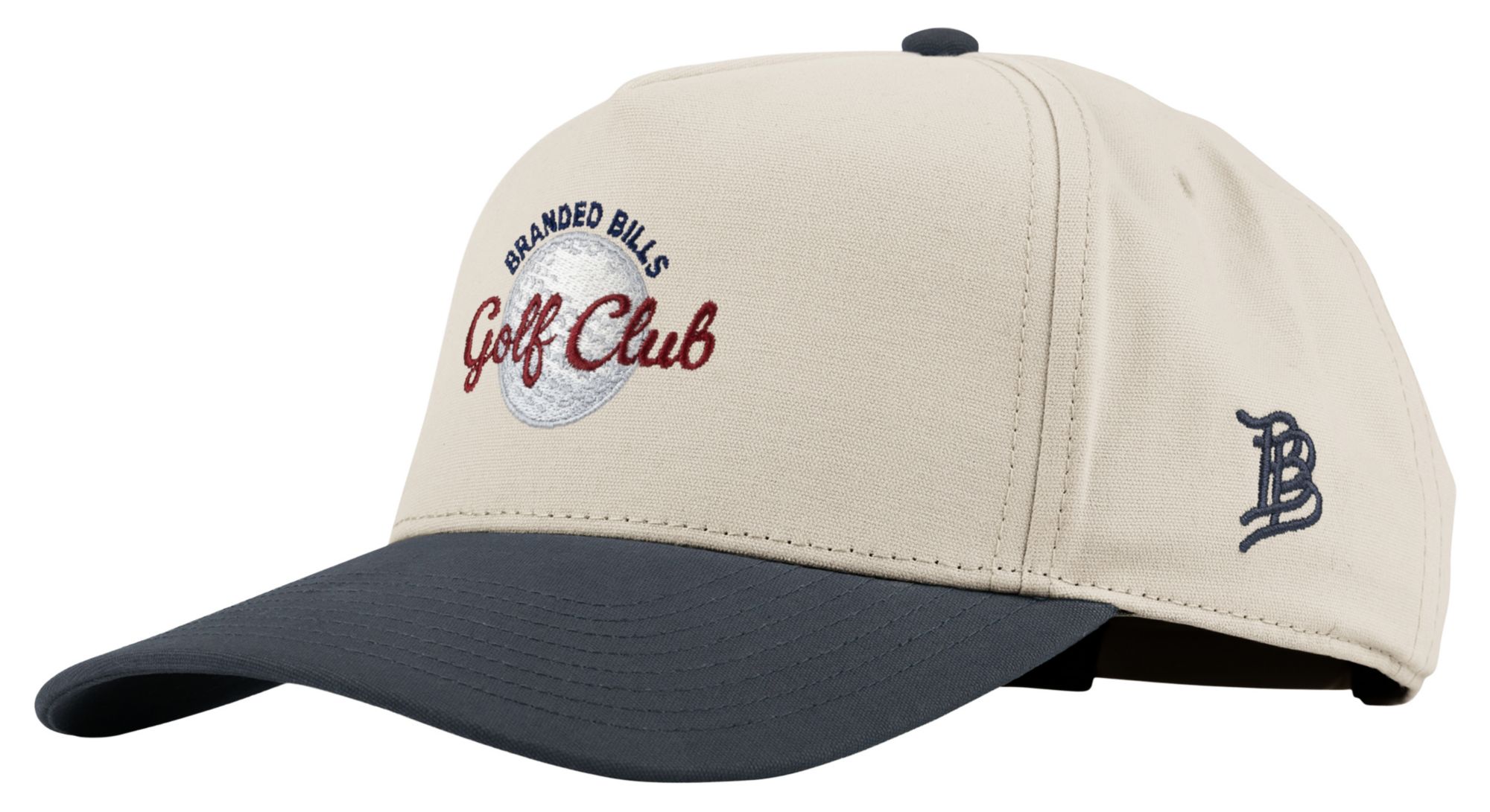 Branded Bills Men's Golf Club Curved 5-Panel Canvas Golf Hat
