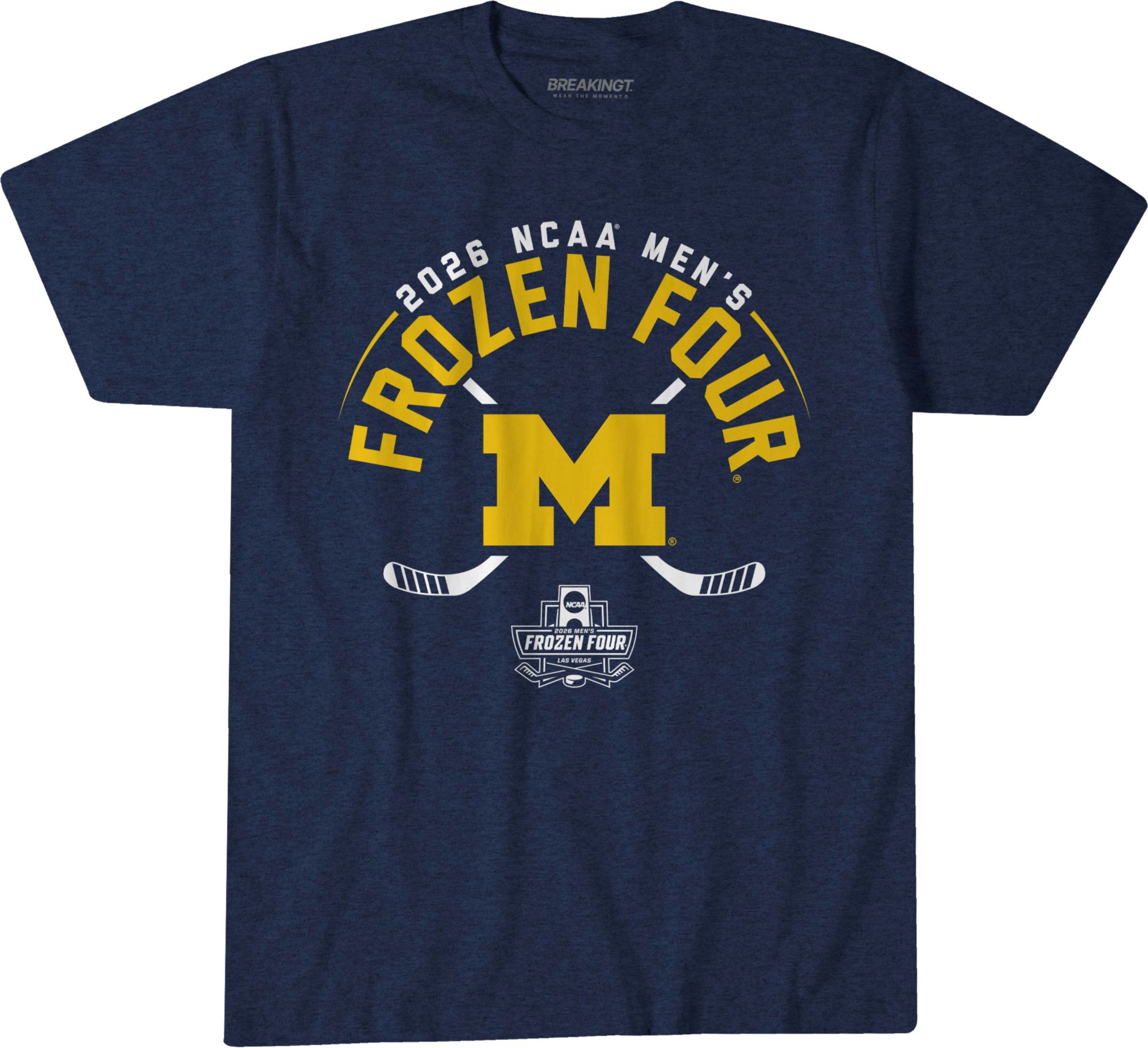 BreakingT Adult 2026 NCAA Men's Hockey Frozen Four Michigan Wolverines T-Shirt