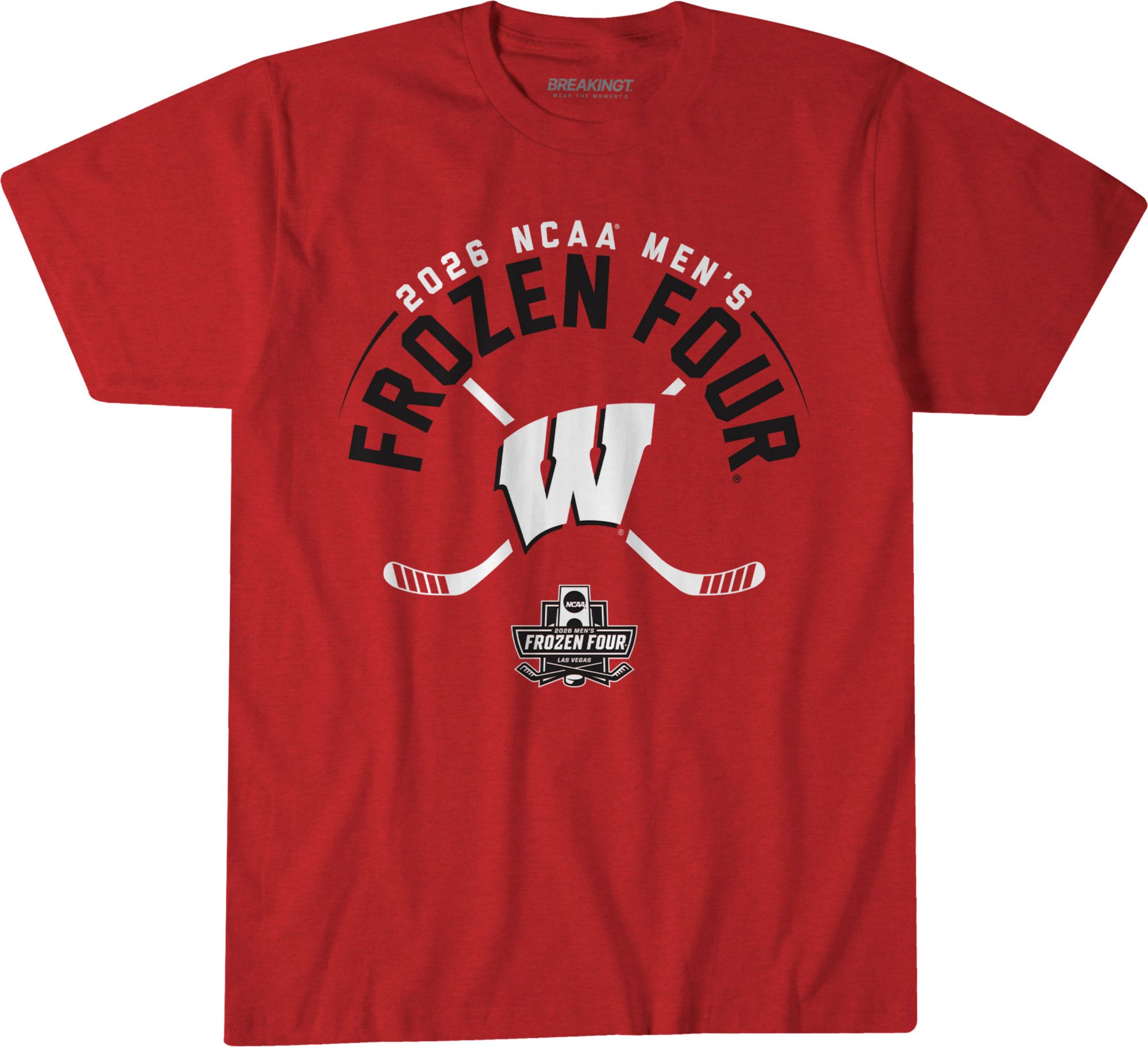 BreakingT Adult 2026 NCAA Men's Hockey Frozen Four Wisconsin Badgers T-Shirt