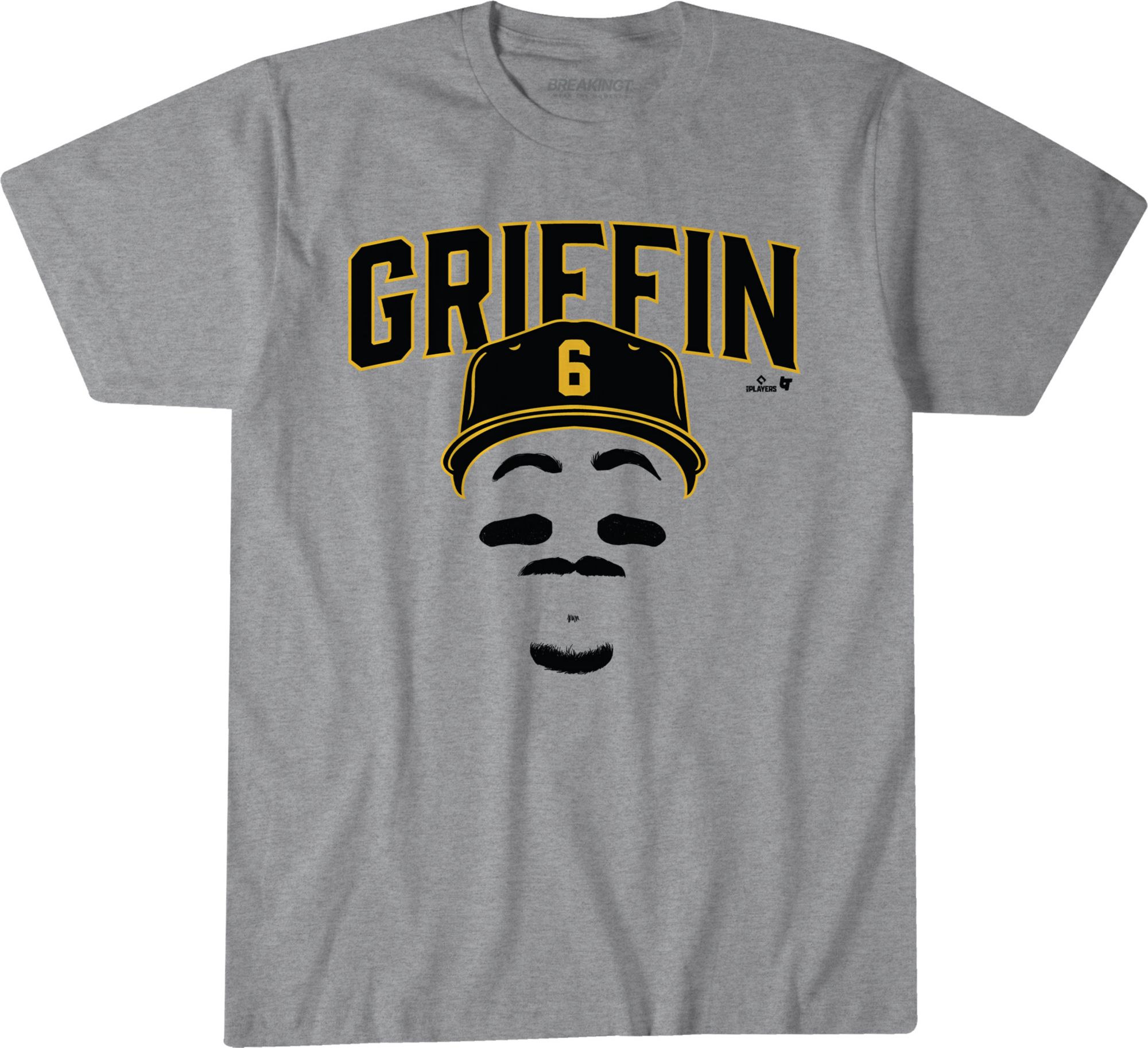 BreakingT Men's Pittsburgh Konnor Griffin 'Grif Face' Grey T-Shirt