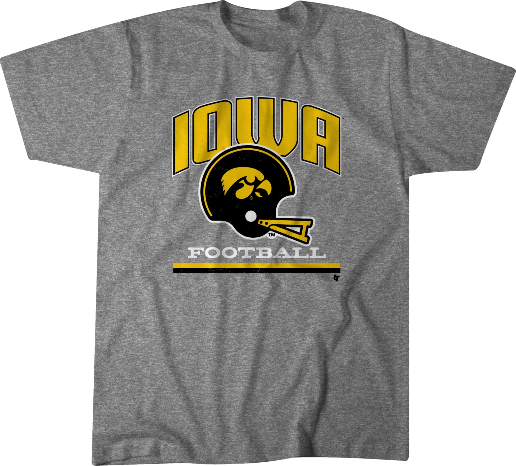 BreakingT Men's Iowa Hawkeyes Vintage Football Helmet T-Shirt