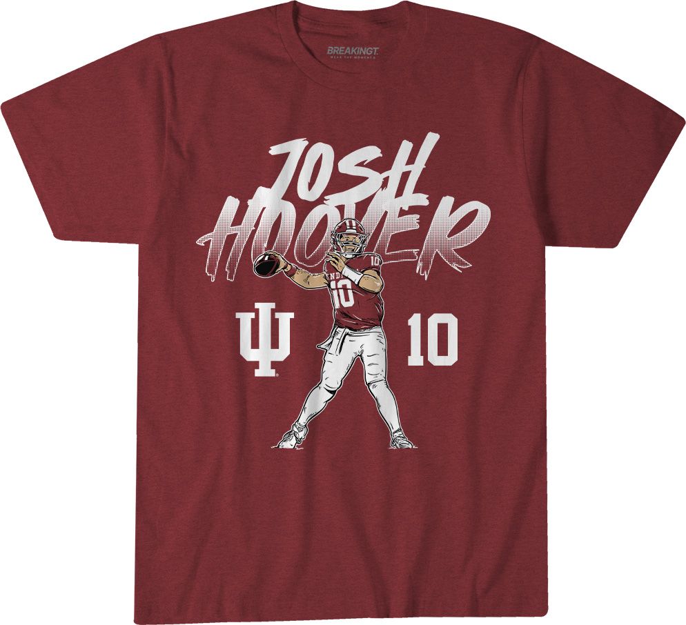 BreakingT Men's Indiana Hoosiers Josh Hoover Pose T-Shirt