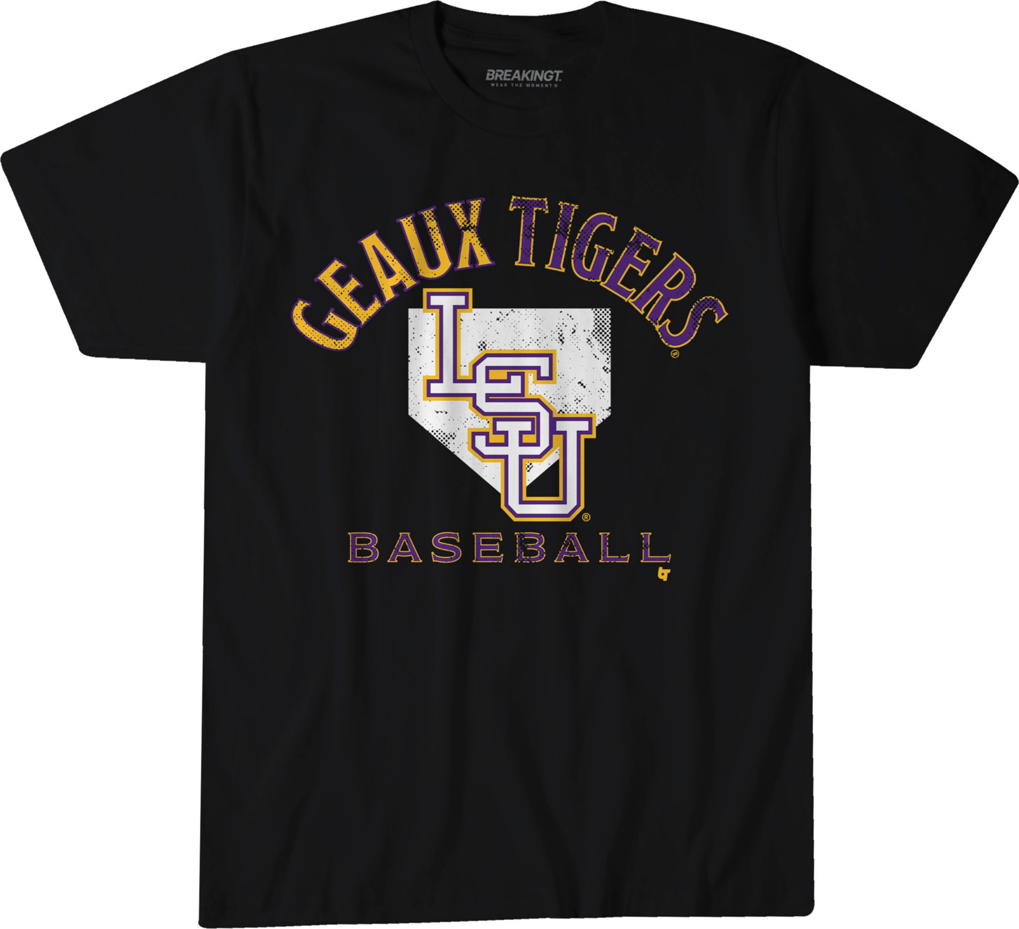 BreakingT Men's LSU Tigers Black Home Plate T-Shirt