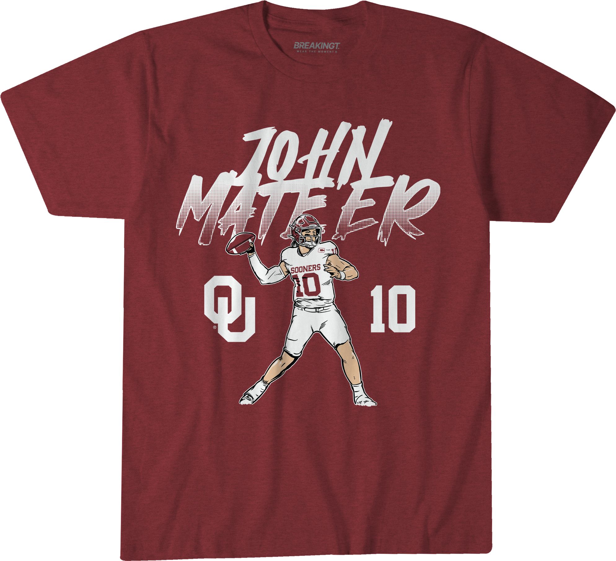 BreakingT Men's Oklahoma Sooners John Mateer Pose T-Shirt