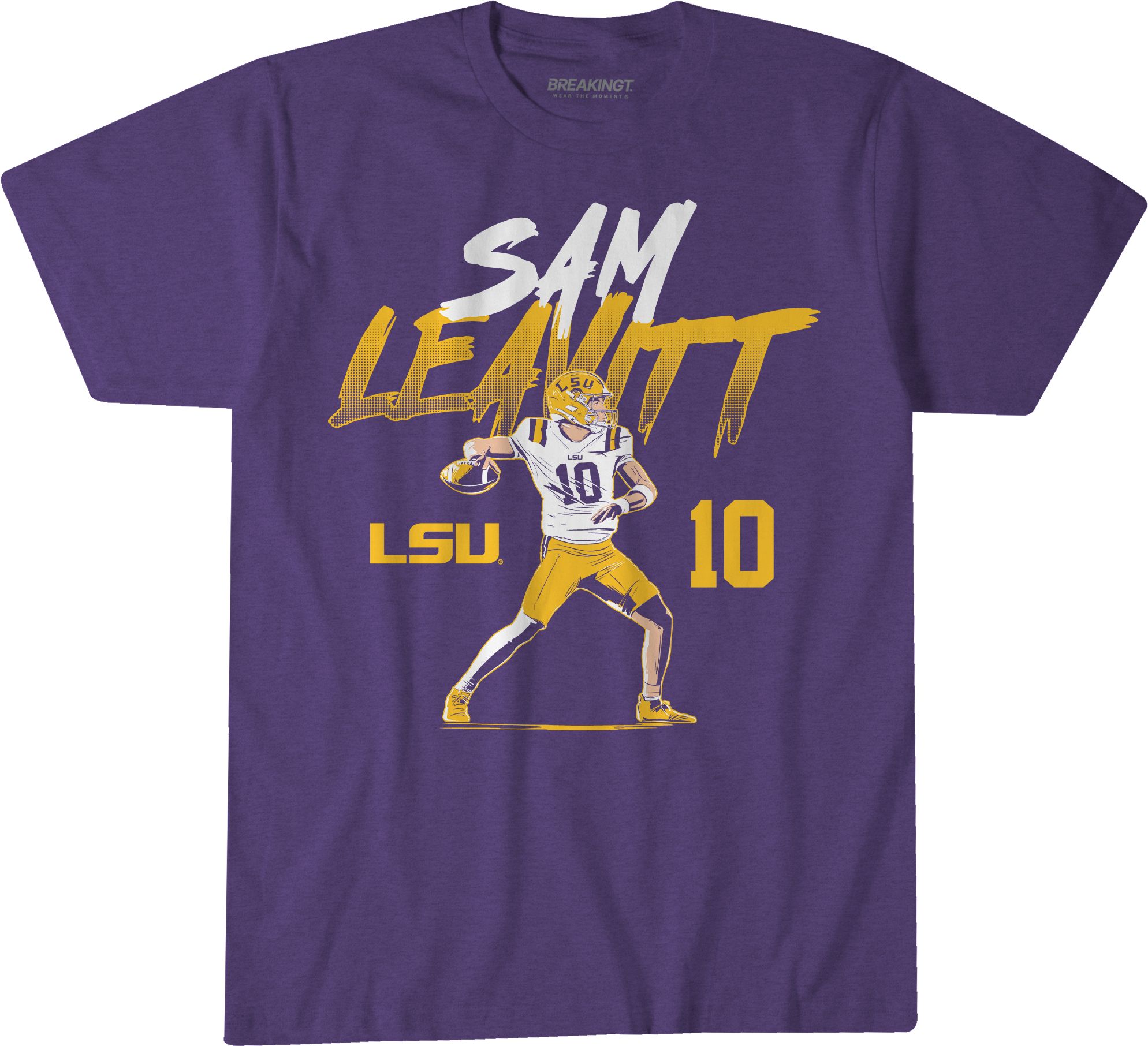 BreakingT Men's LSU Tigers Sam Leavitt Pose T-Shirt