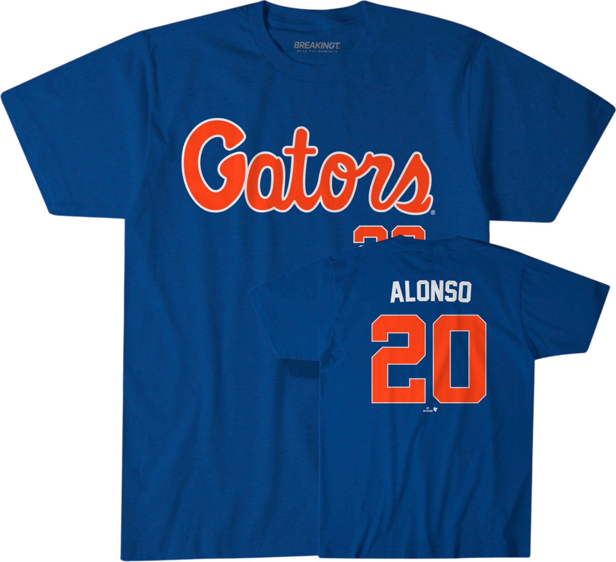 BreakingT Men's Florida Gators Royal Pete Alonso #20 T-Shirt