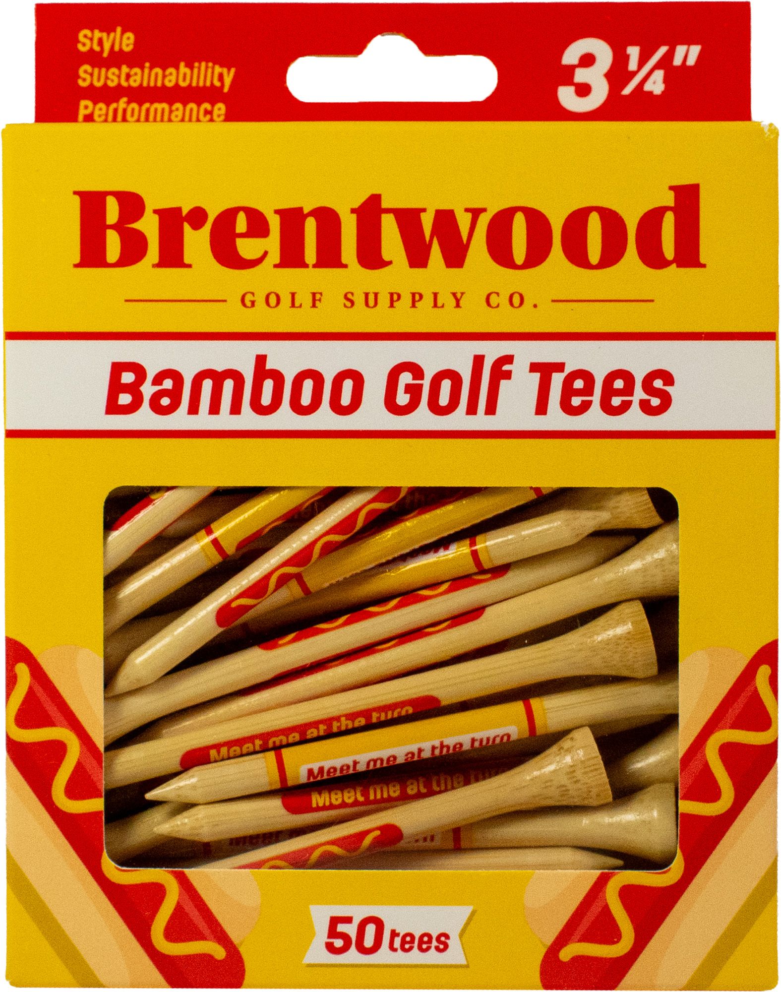 Brentwood Golf Supply 3.25" Hot Dog Golf Tees - 50 Pack