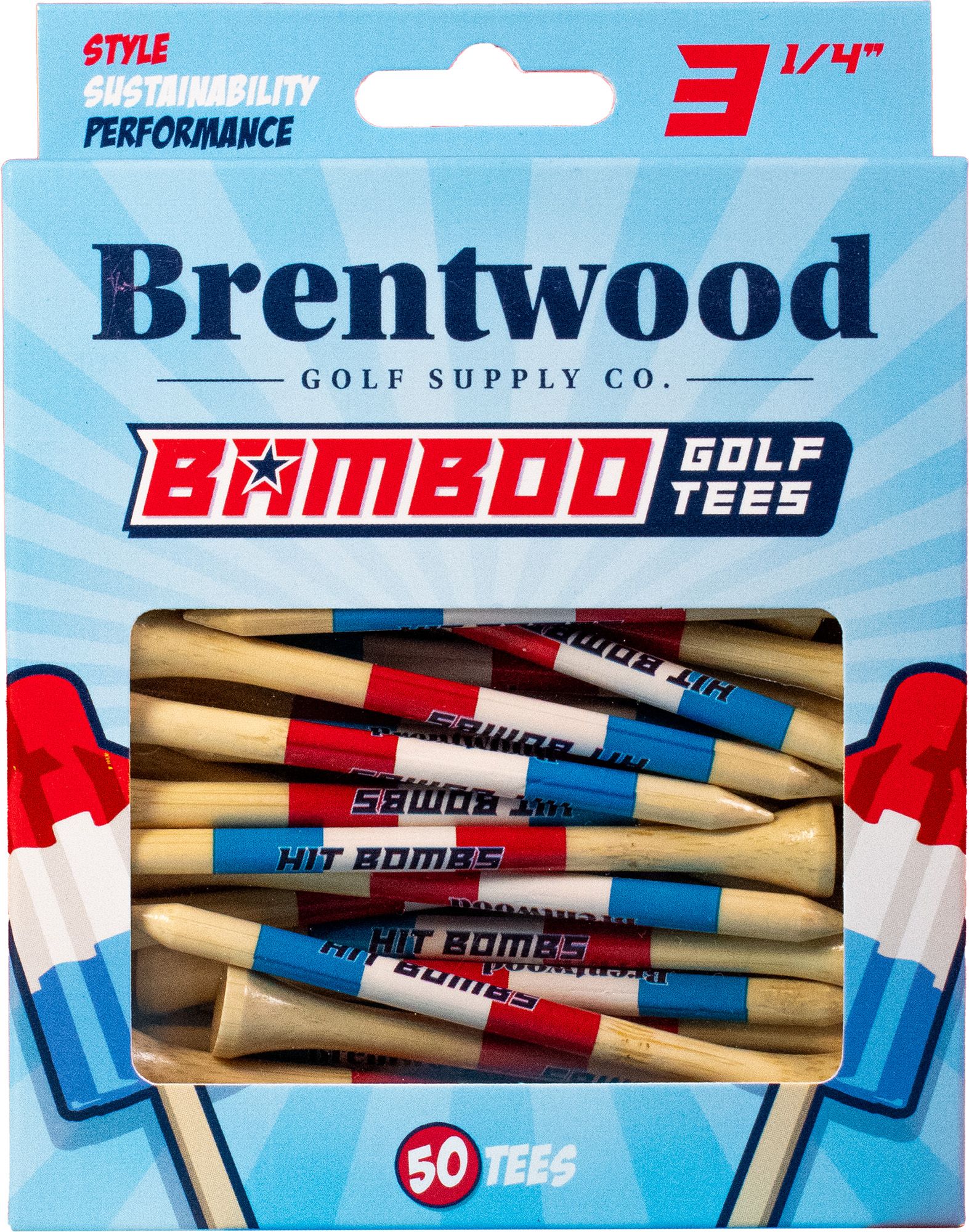 Brentwood Golf Supply 3.25'' Popsicle Golf Tees - 50 Pack