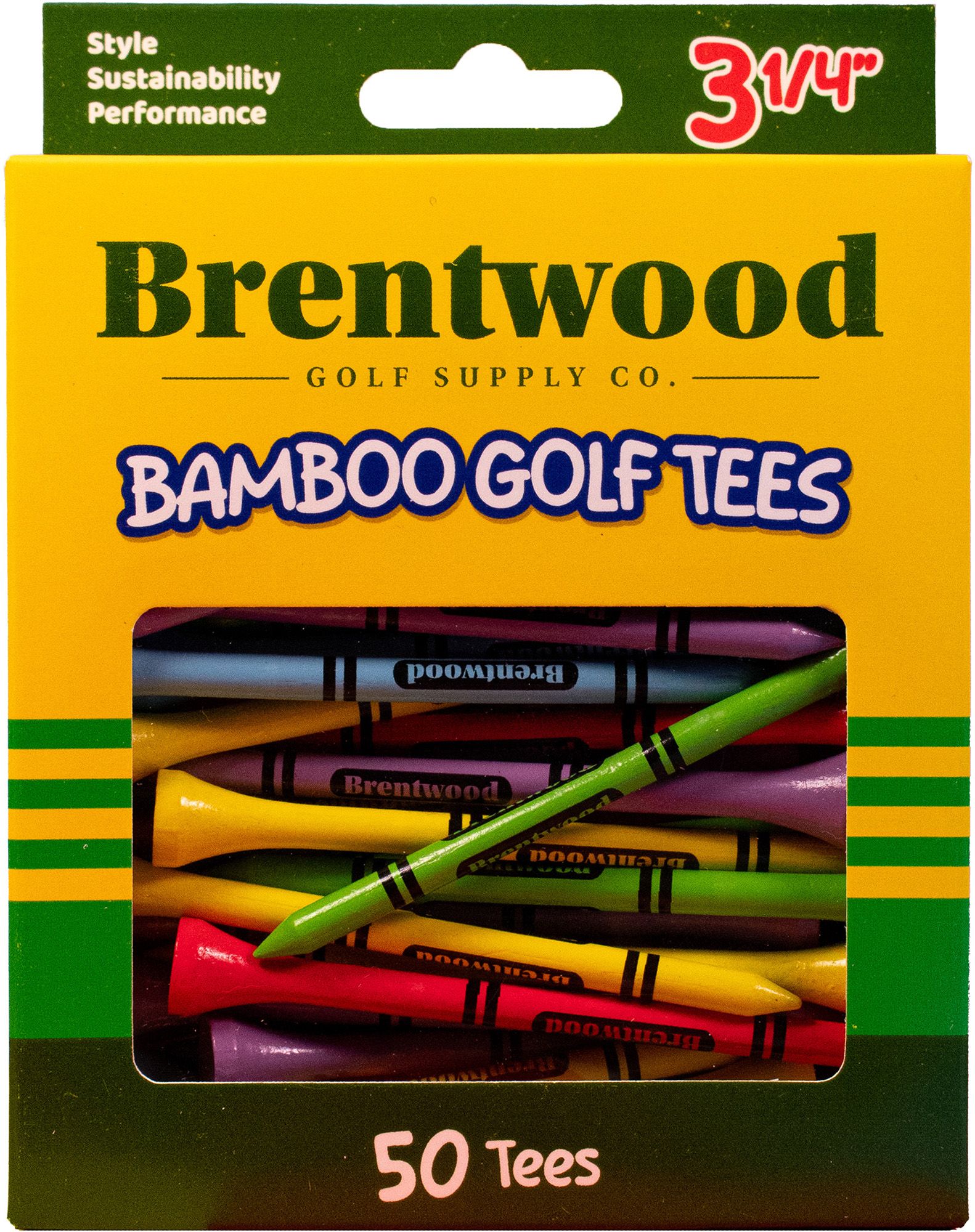 Brentwood Golf Supply 3.25'' Crayons Golf Tees - 50 Pack