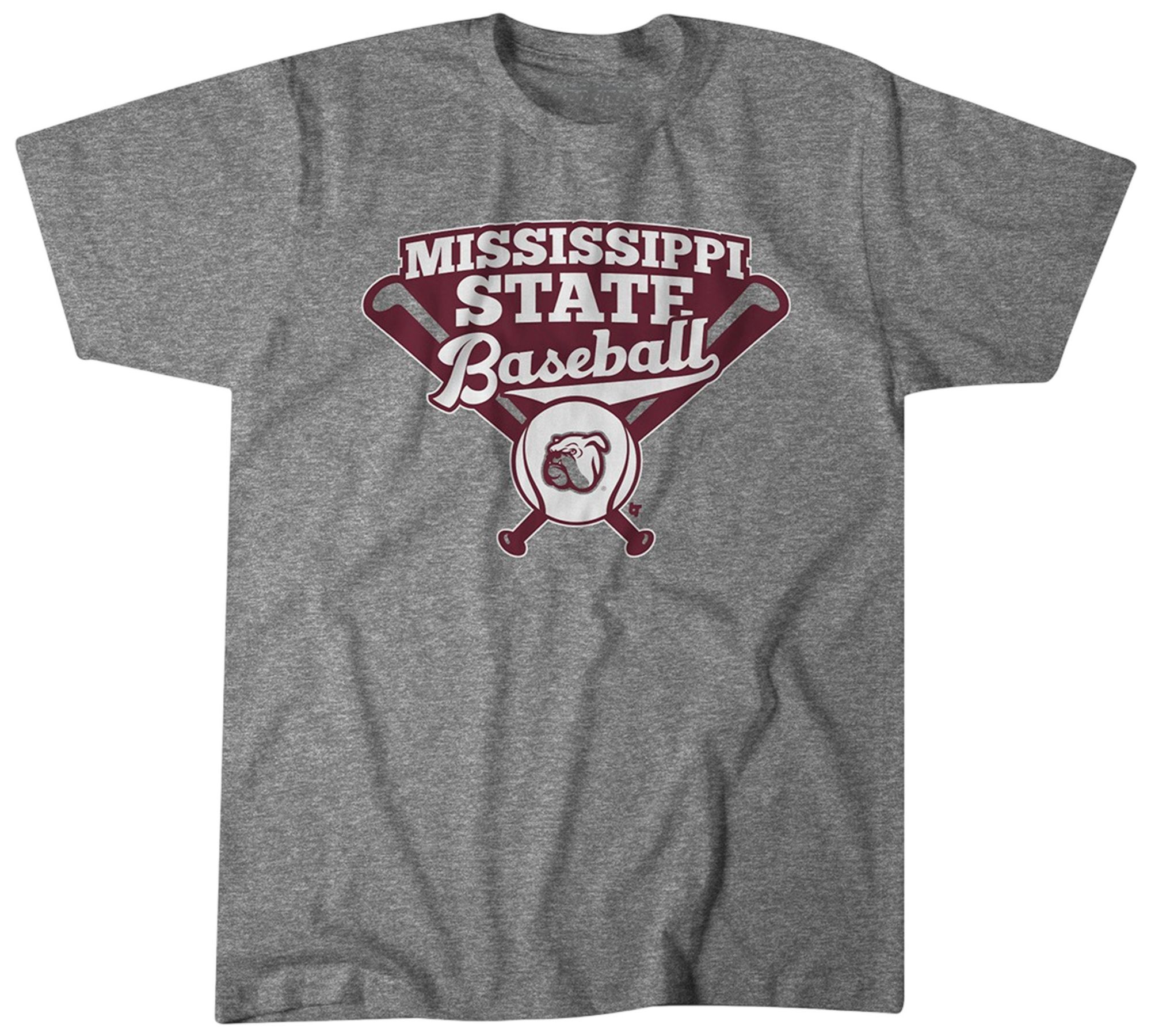 BreakingT Youth Mississippi State Bulldogs Heather Gray Baseball T-Shirt