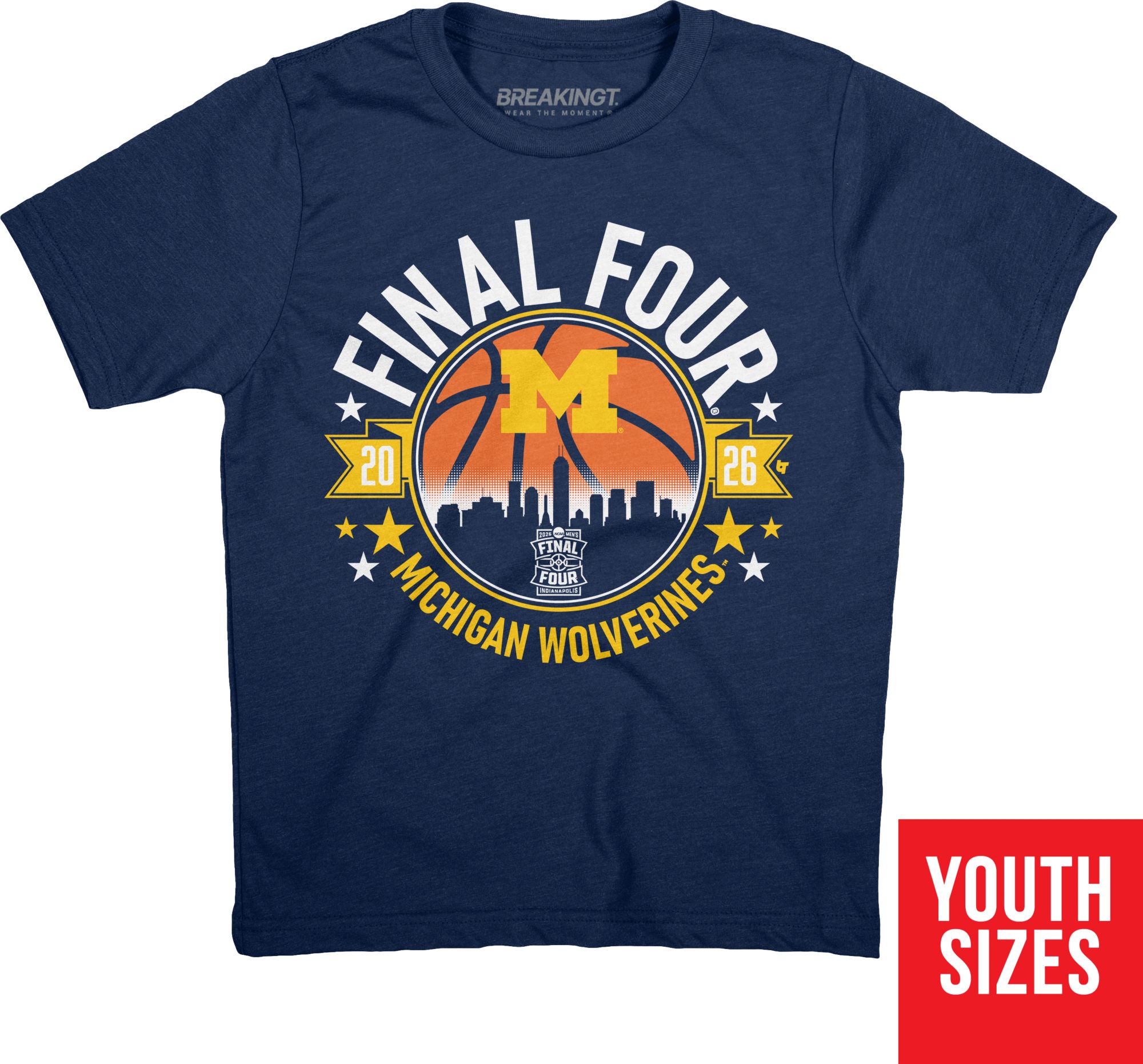 BreakingT Youth Michigan Wolverines Final Four T-Shirt