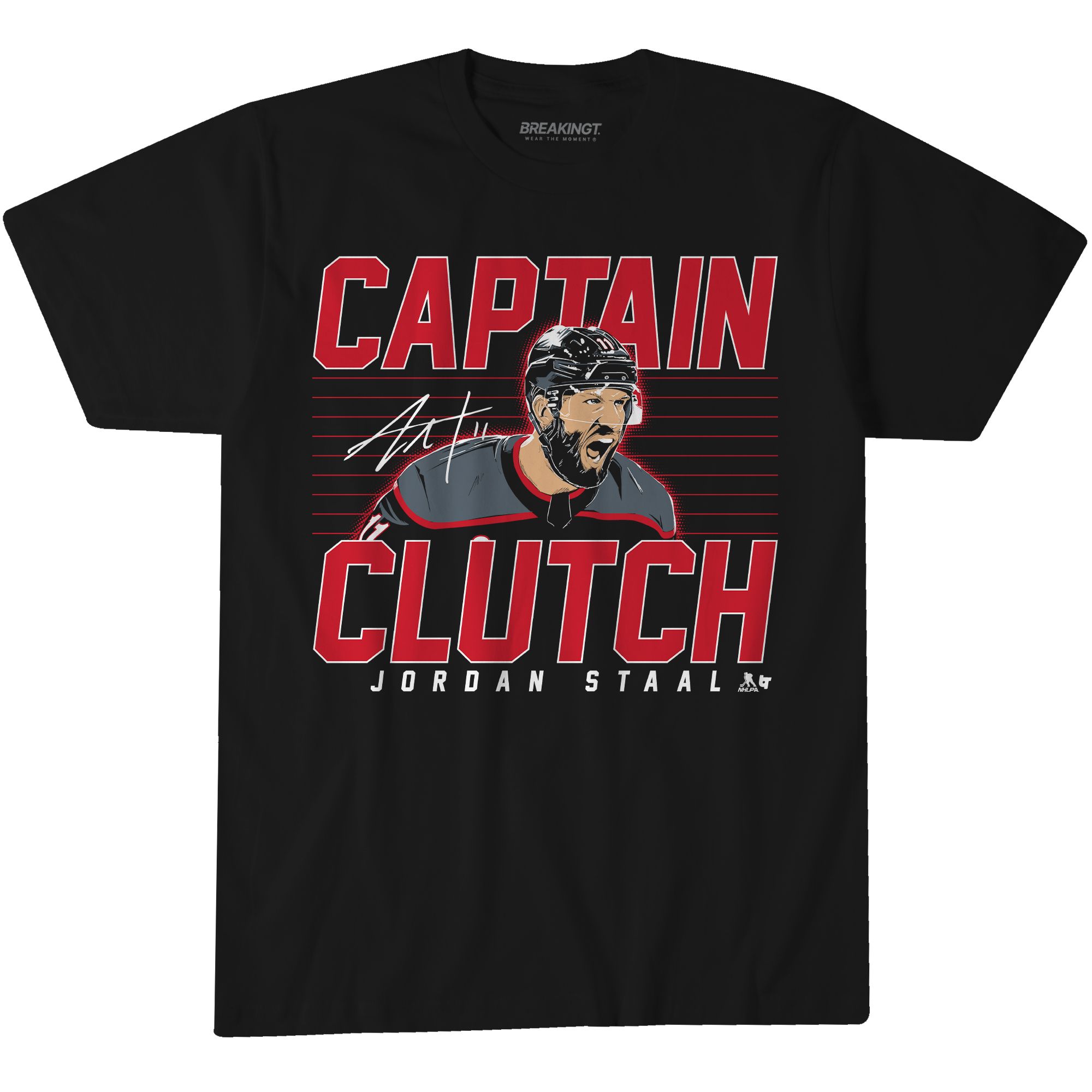 BreakingT Youth Carolina Hurricanes Black Captain Clutch T-Shirt