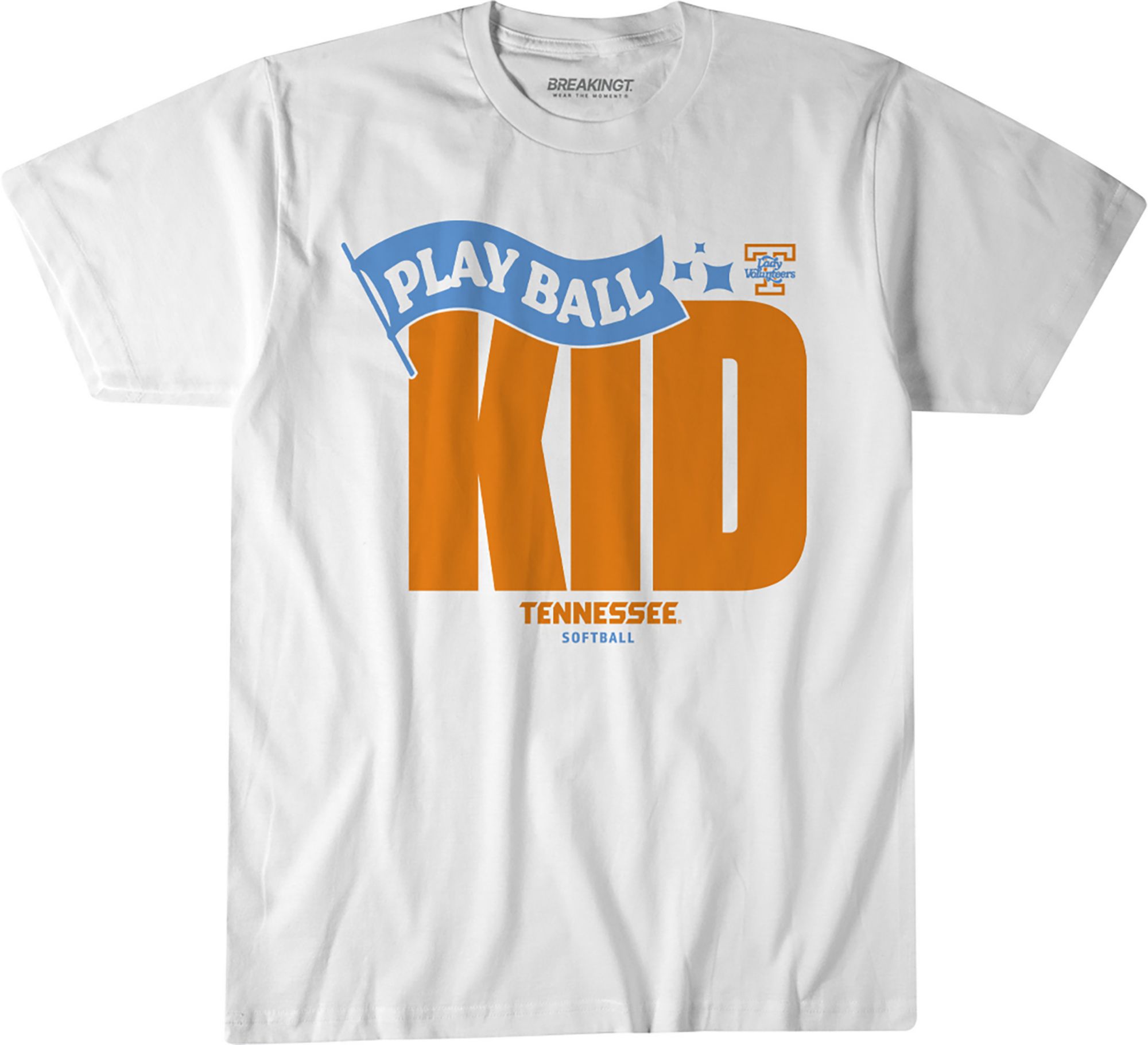 BreakingT Youth Tennessee Volunteers White Softball T-Shirt